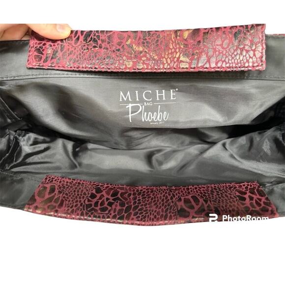 Miche Bag Phoebe Shell January 2011 Faux Leather Metallic Red Reptile Print - Picture 6 of 7